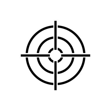 Hedef simgesi izole edildi. Mobil konsept, web tasarımı ve oyunlar için sembol, logo illüstrasyonu.