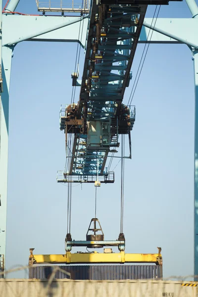 Almacenamiento de un contenedor en el transatlántico de carga — Foto de Stock