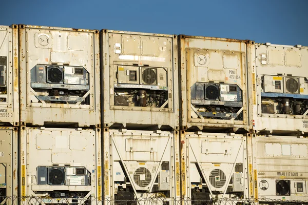 Pile of refrigerated containers — Stock Photo, Image