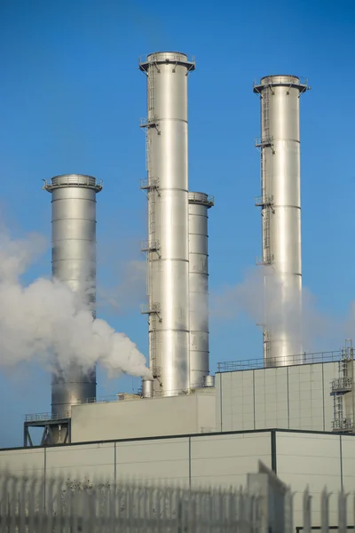 Standpunt van de industrie van de fabriek en rook verontreiniging — Stockfoto