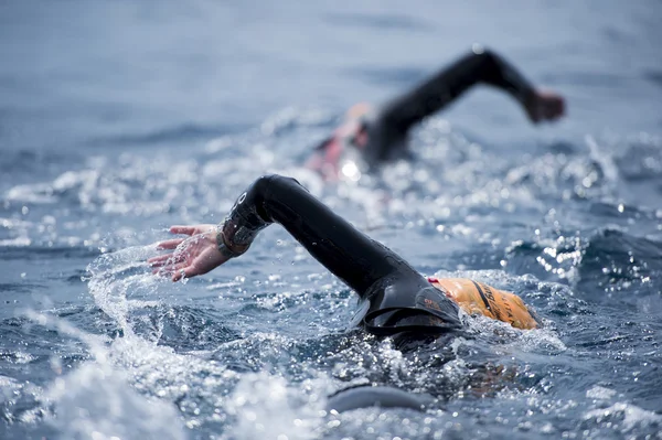 Unknown Swimmer at sea. — Stock Photo, Image