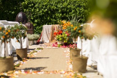 Bir açık hava düğün mekan çiçek