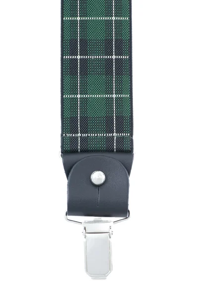 Green suspenders on a white background — Stock Photo, Image