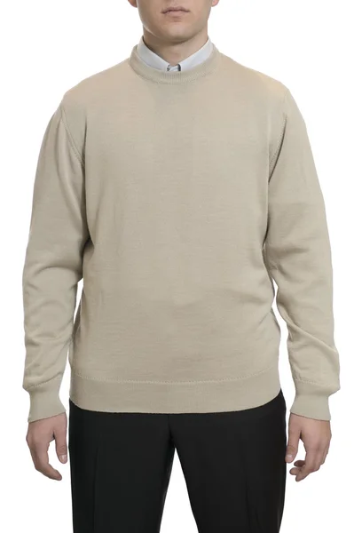 Neznámý muž s hnědý svetr — Stock fotografie