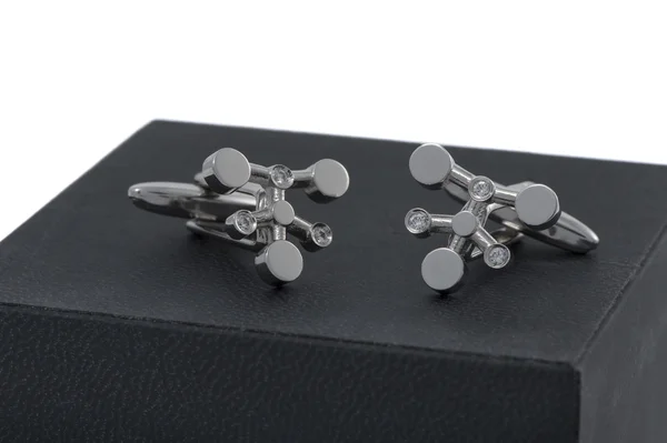 Silver cuff links — Stock Photo, Image