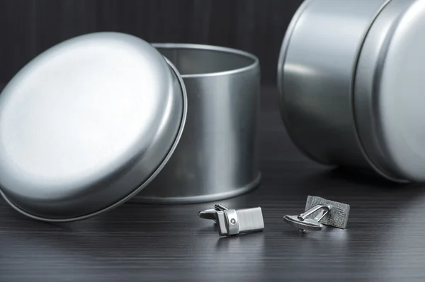 Silver manschettknappar — Stockfoto