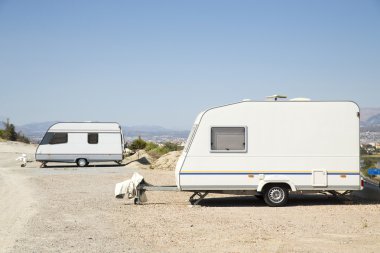 Vintage karavan Park üzerinde