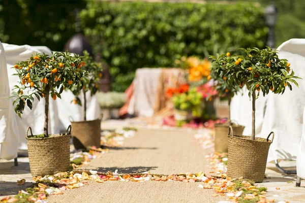 Flores en un lugar de boda al aire libre — Foto de Stock