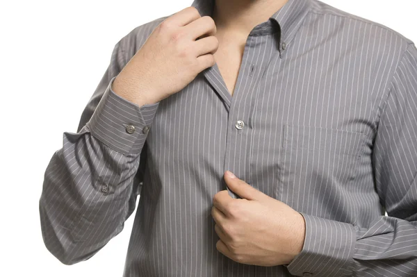 Närbild av torsoen av säker okänd affärsman bära ele — Stockfoto