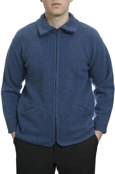 Ismeretlen férfi kék pulóver — Stock Fotó