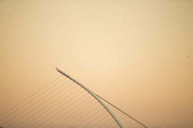 The Samuel Beckett Bridge crosses the Liffey River in Dublin. clipart