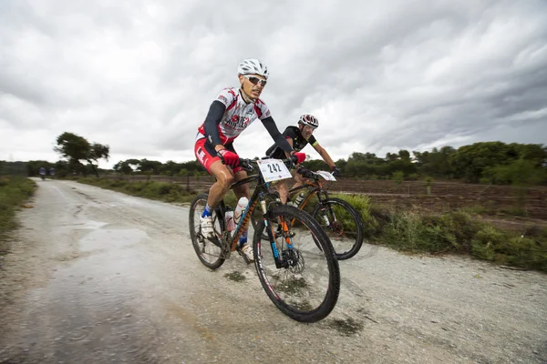 Granada, Spanyolország - június 1-én: Ismeretlen versenyző a verseny a mountain bike "La Mamut Pintácsi Sándorné Bike" a június 1-jén 2014, Granada, Spanyolország — Stock Fotó