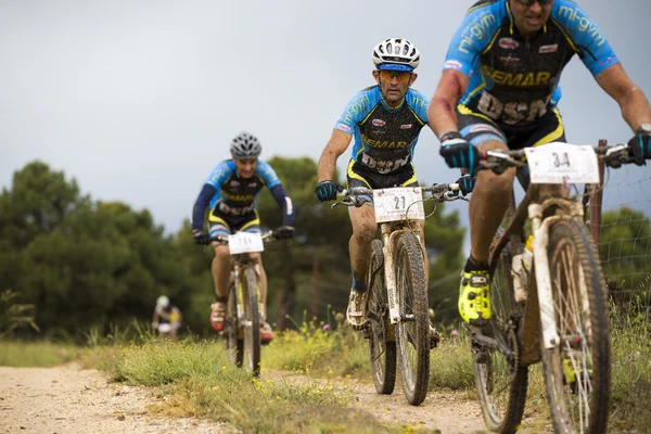 Granada, İspanya - Haziran 1: Rekabet dağ bisikleti "La Mamut Padul bisikletle" 1 Haziran 2014 Granada, İspanya bilinmeyen yarışçı — Stok fotoğraf
