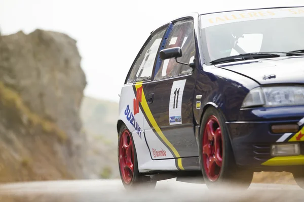 GRANADA, SPAIN - SEP 27: Unknown Racer in the "Primer Rally-Crono el Purche" , on Sep 27, 2014 in Granada, Spain. — Stock Photo, Image