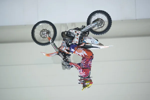 GRANADA, SPAGNA - 21 GENNAIO FMX spettacolo durante il Campionato di Freestyle di Spagna, 21 GENNAIO 2012, Granada, Spagna — Foto Stock