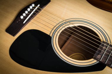 Acoustic guitar resting against clipart