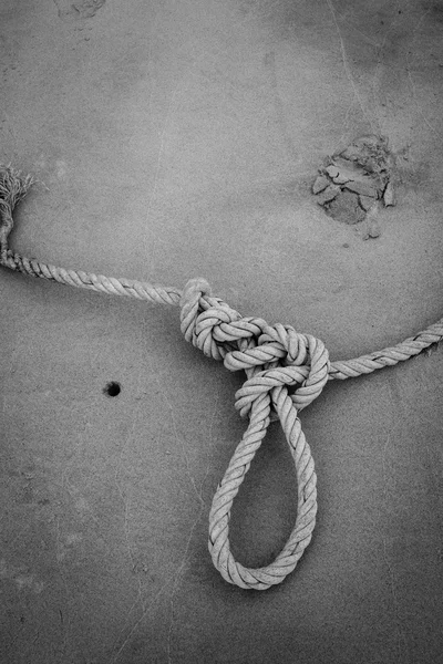 Rope on sand  background — Stock Photo, Image