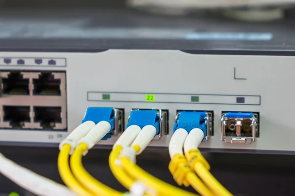 Ağ anahtarı içinde fiber optik kabloları takın