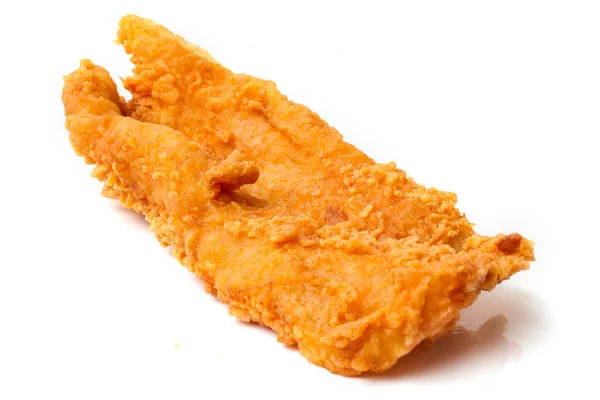Filé de peixe frito no fundo branco — Fotografia de Stock