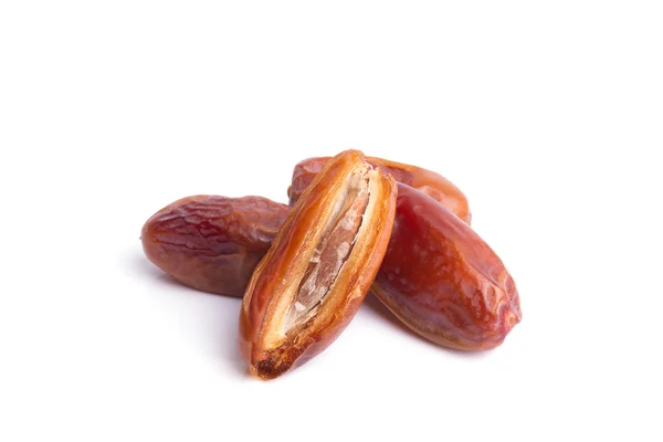 Dried dates fruit on white background — Stock Photo, Image