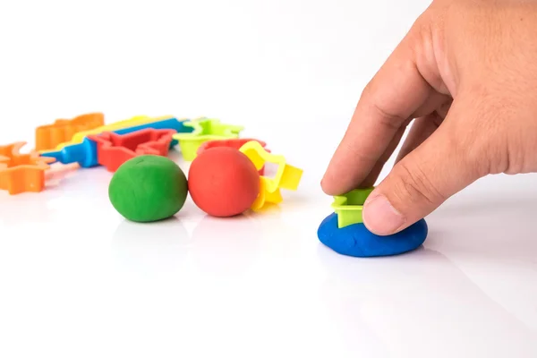 El kesme oyun hamuru plastik bloğu üzerinden