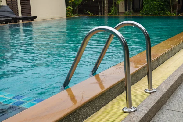 Swimming pool with stair close up — Stock Photo, Image