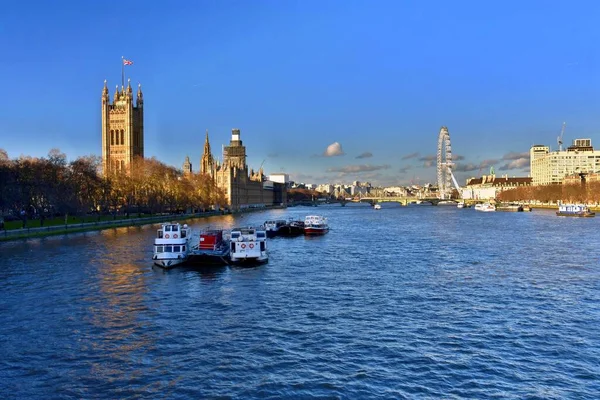 River Thames Westminster Και Θέα Στην Πόλη Του Λονδίνου Αγγλία — Φωτογραφία Αρχείου