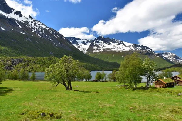 Dolina Góry Innerdalen Norwegia — Zdjęcie stockowe