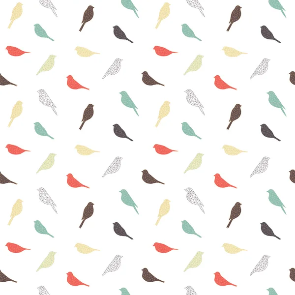鳥とのシームレスなパターン。幾何学的なスタイルです。ベクトル. — ストックベクタ