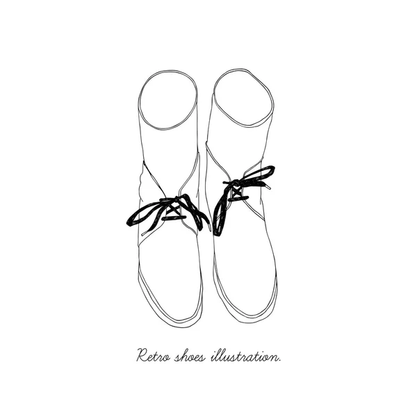 Paire de chaussures. Illustration style doodle. Vecteur . — Image vectorielle