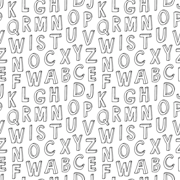 Patrón de letras para niños en estilo doodle . — Vector de stock