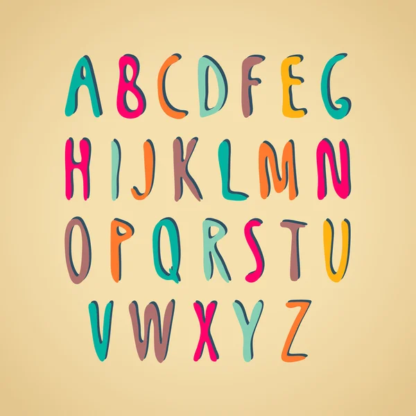 Hand-drawn vector alphabet. — Stock Vector