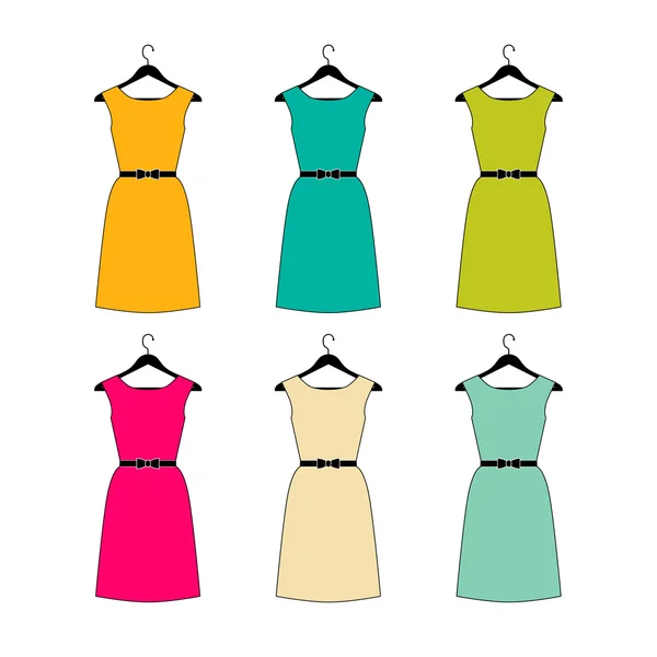 Colección de vestidos. Ilustración vectorial . — Vector de stock