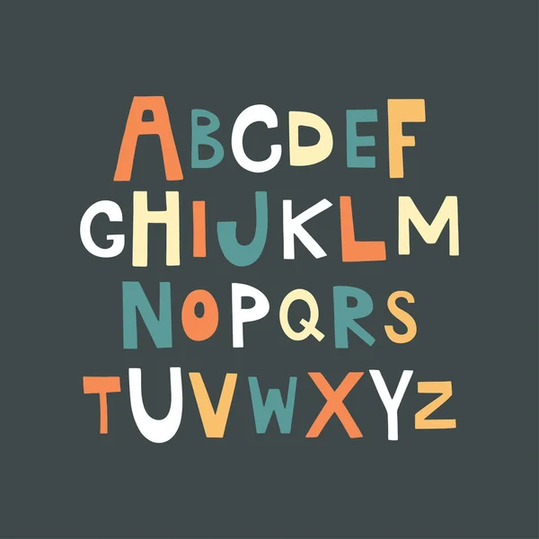 Hand-drawn vector alphabet. — Stock Vector