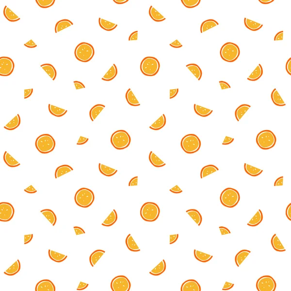 Seamless orange slices pattern. Vector. — Stock Vector
