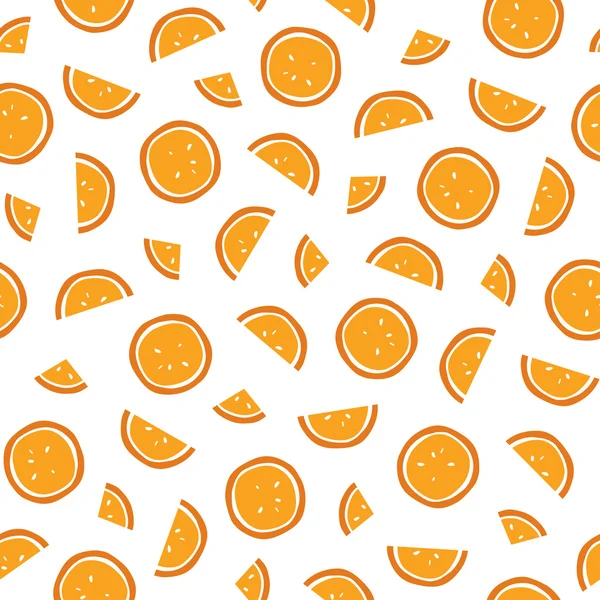 Seamless orange slices pattern. Vector. — Stock Vector