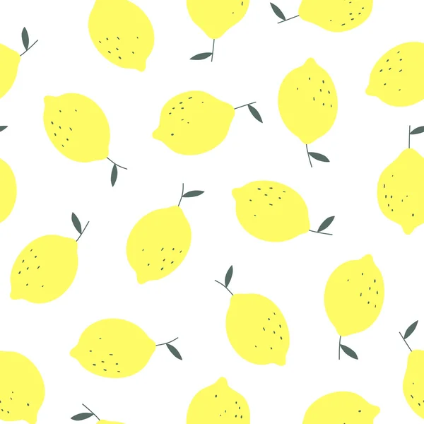 Seamless pattern with lemons. Vector background. — Stock Vector