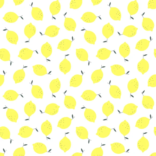 Nahtloses Muster mit Zitronen. Vektorhintergrund. — Stockvektor