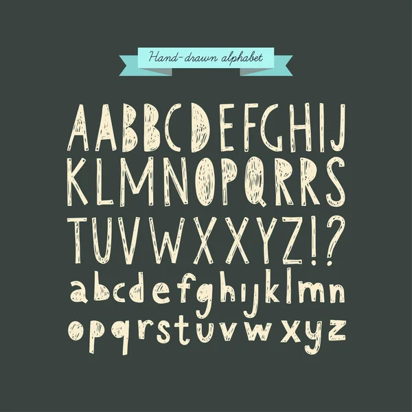 Ручной рисунок ABC, вырезанный шрифт. Векторная иллюстрация. — стоковый вектор