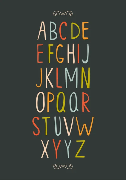 Hand drawn minimal alphabet; Sans-serif elegant font. — Stock Vector