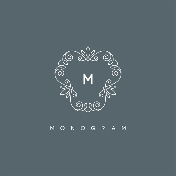 Elegante Monogramm-Design-Vorlage, Vektorillustration. — Stockvektor