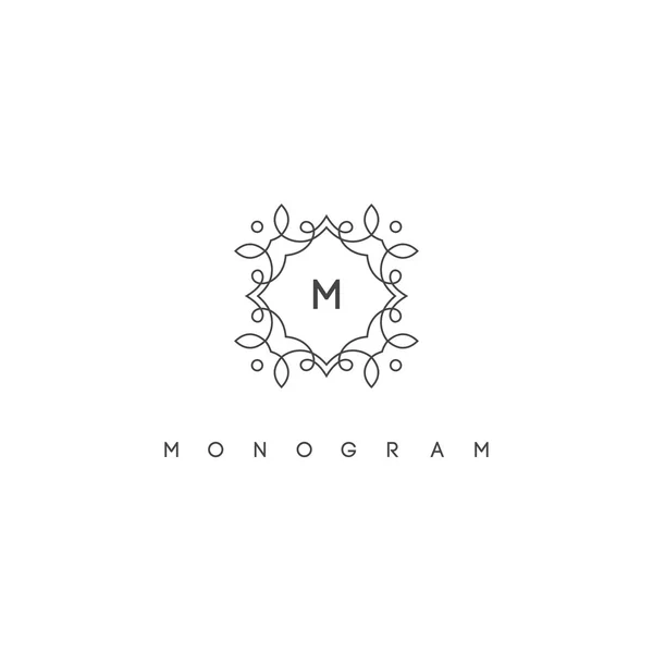 Elegante monogram ontwerpsjabloon, vectorillustratie. — Stockvector