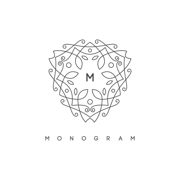 Elegante monogram ontwerpsjabloon, vectorillustratie. — Stockvector