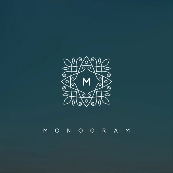 Elegante Monogramm-Design-Vorlage, Vektorillustration. — Stockvektor