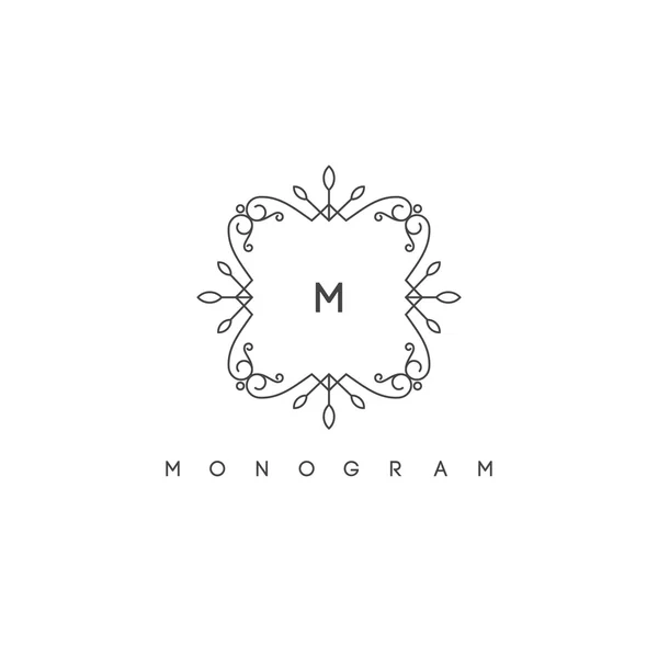 Šablona návrhu elegantní monogram, vektorové ilustrace. Royalty Free Stock Ilustrace