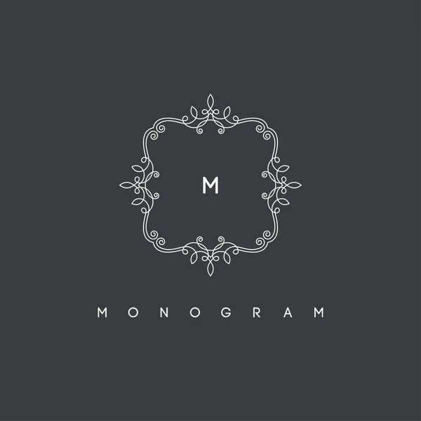 Elegante Monogramm-Design-Vorlage, Vektorillustration. — Stockvektor