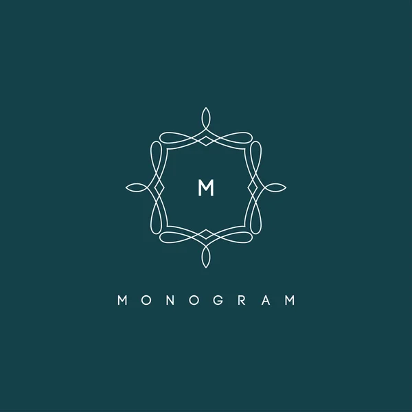 Elegante Monogramm-Design-Vorlage, Vektorillustration. — Stockvektor