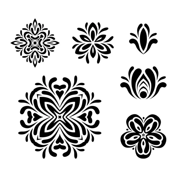 Verzameling van grafische floral ontwerpelementen. Vector. — Stockvector