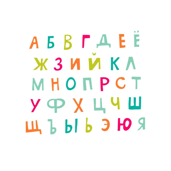 Hand drawn doodle cyrillic alphabet. Vector illustration. — Stock Vector