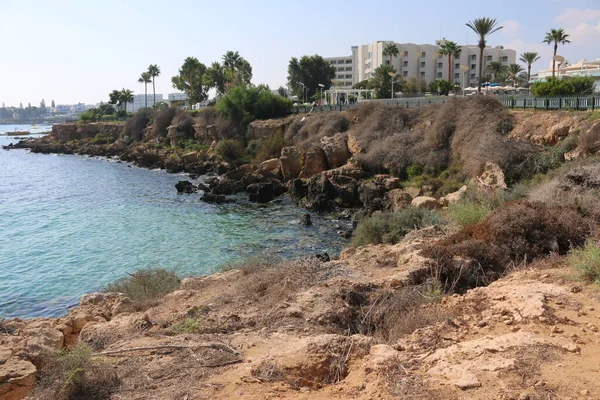 Rochers Près Mer Chypre Protaras — Photo